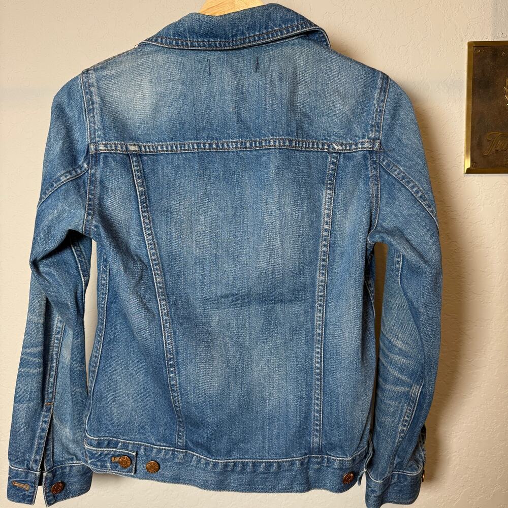 Women's Madewell Medium Wash Denim Blue Jean Button Front Jacket Size Small - Picture 7 of 9